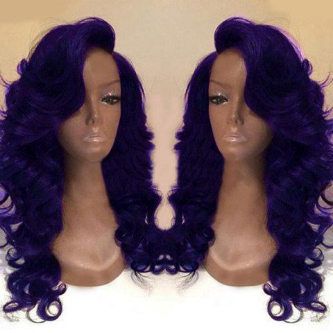 Purple Wavy Wig Free Shipping And Rosegal Deep Side Part Long Body Wave Synthetic Wig