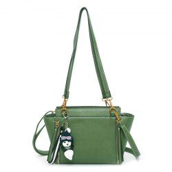 Zippers Textured Leather Shoulder Bag