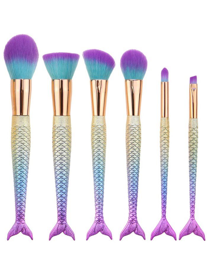 make gradient color online Gradient In Color 6pcs Brushes Mermaid 2018 Facial Makeup