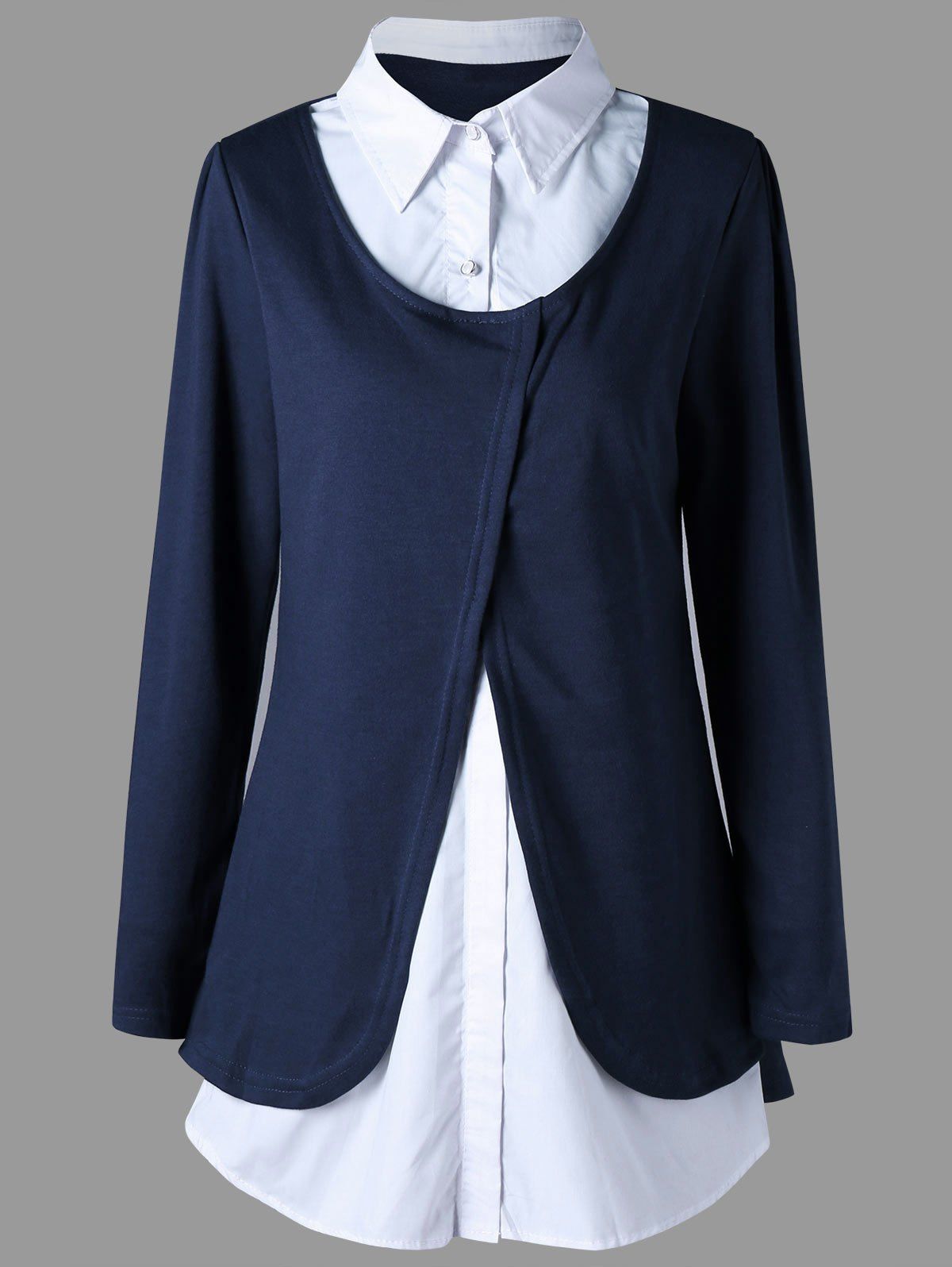 

Two Tone Longline Shirt, Cadetblue