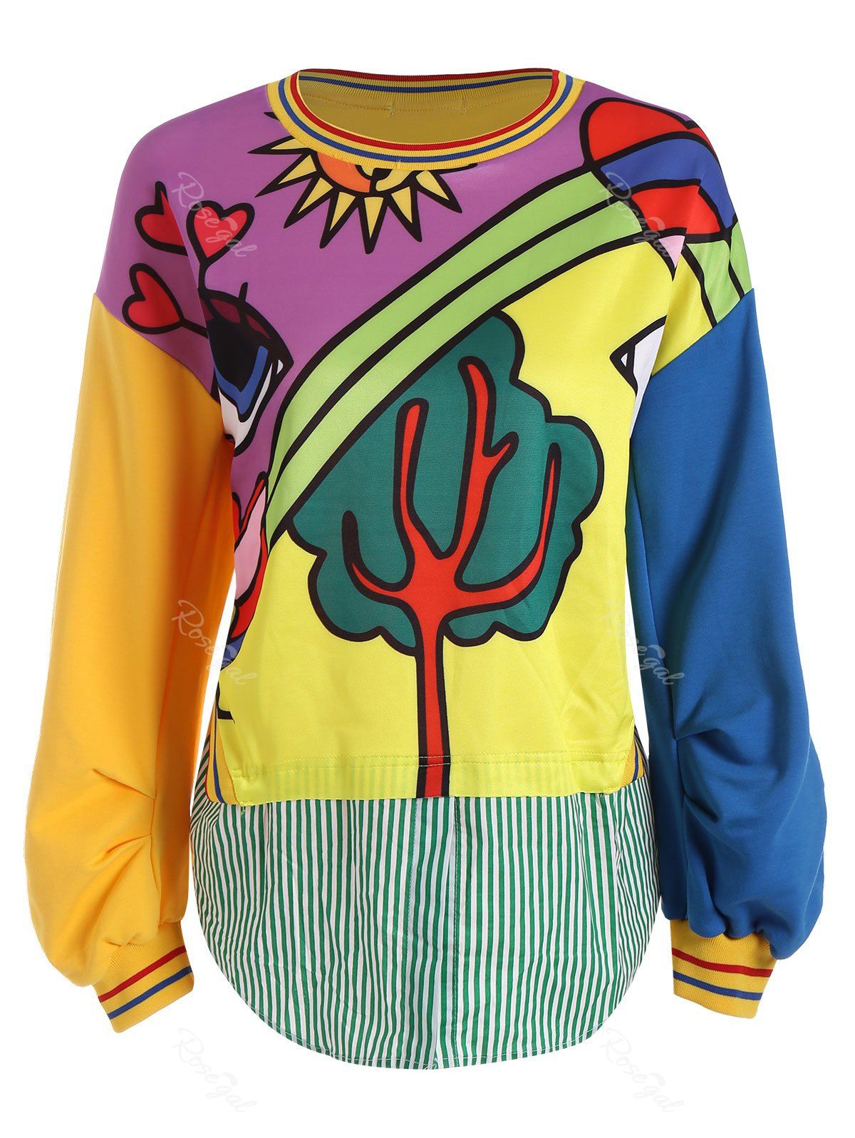 [52 OFF] Plus Size Cartoon Funny Pattern Sweatshirt Rosegal