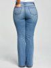 Plus Size Five Pockets Denim Flare Jeans -  