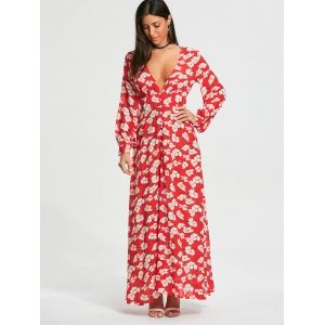Red Chiffon Maxi Dress