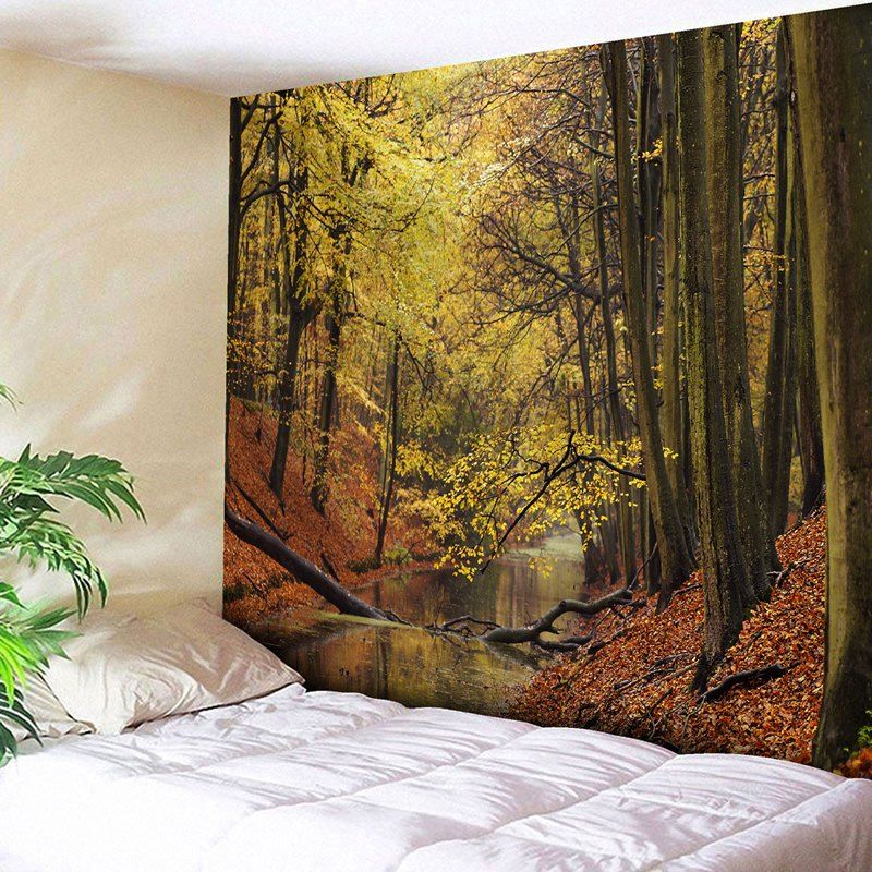 [46% OFF] Wall Hanging Forest Stream Print Tapestry | Rosegal