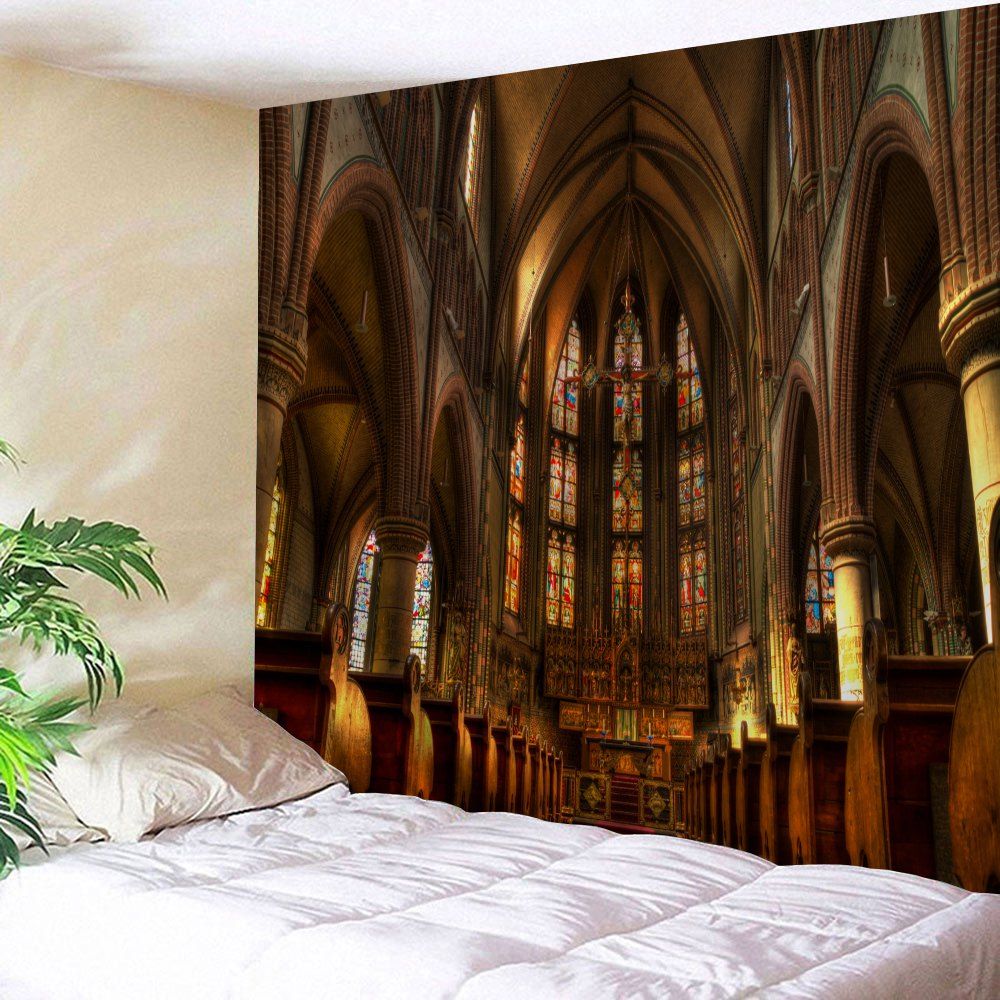 [45% OFF] Christian Church Print Tapestry Wall Hanging Art Decoration ...