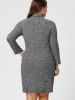 Robe Pull Fourreau Côtelée à Col Roulé Grande Taille -  