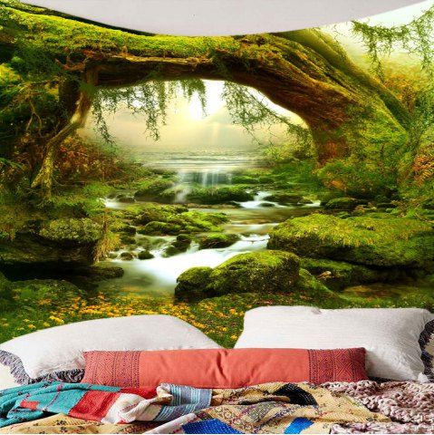 

Forest Streams Print Wall Art Tapestry, Green