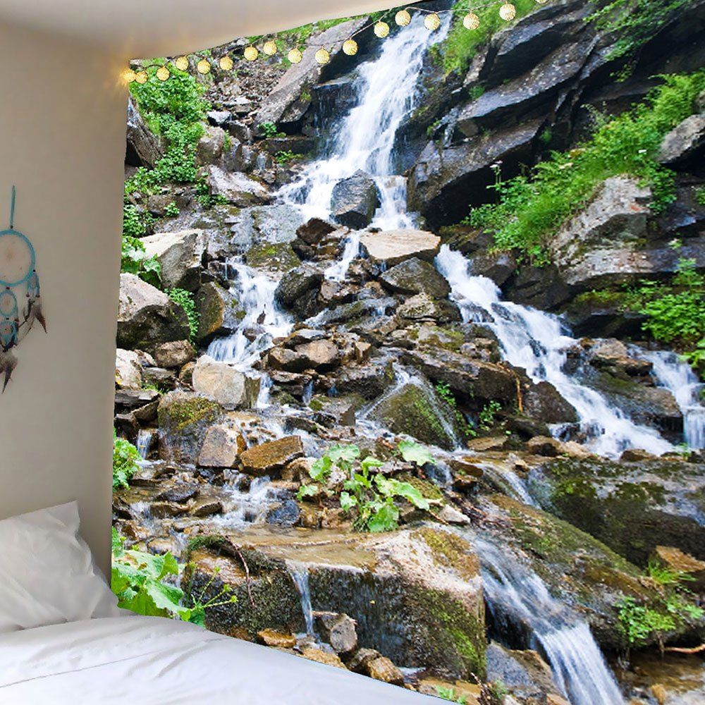 

Crystalline Mountain Stream Printed Wall Tapestry, Colormix
