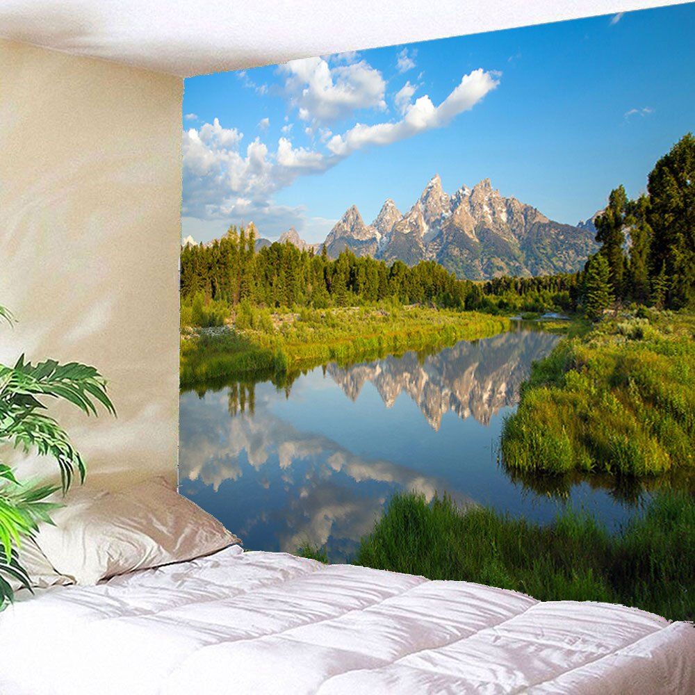 Lake Forest Waterproof Hanging Wall Tapestry, Green