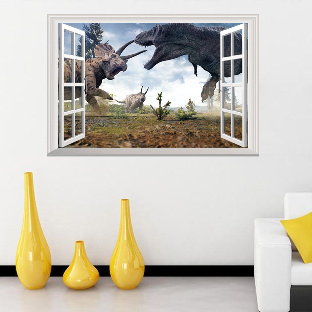 18 Off Window Dinosaurs 3d Wall Art Sticker For Kids Room Rosegal