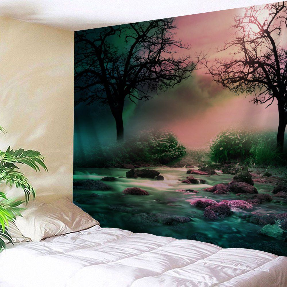 

Trees Streams Print Tapestry Wall Hanging Art Decoration, Colormix