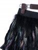 Halloween Elastic Waist Feather Decorated Skirt -  