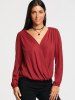 Blouse Surplis à Manches Longues en Dentelle -  