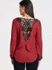 Blouse Surplis à Manches Longues en Dentelle -  
