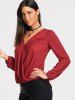 Blouse Surplis à Manches Longues en Dentelle -  