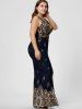 Plus Size Plunging Sleeveless Mermaid Party Dress -  