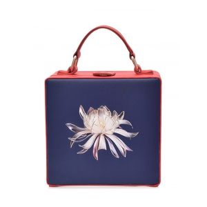 Box Shaped Floral Print Crossbody Bag