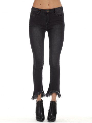 [46% OFF] Cut Out Distressed Jeans | Rosegal