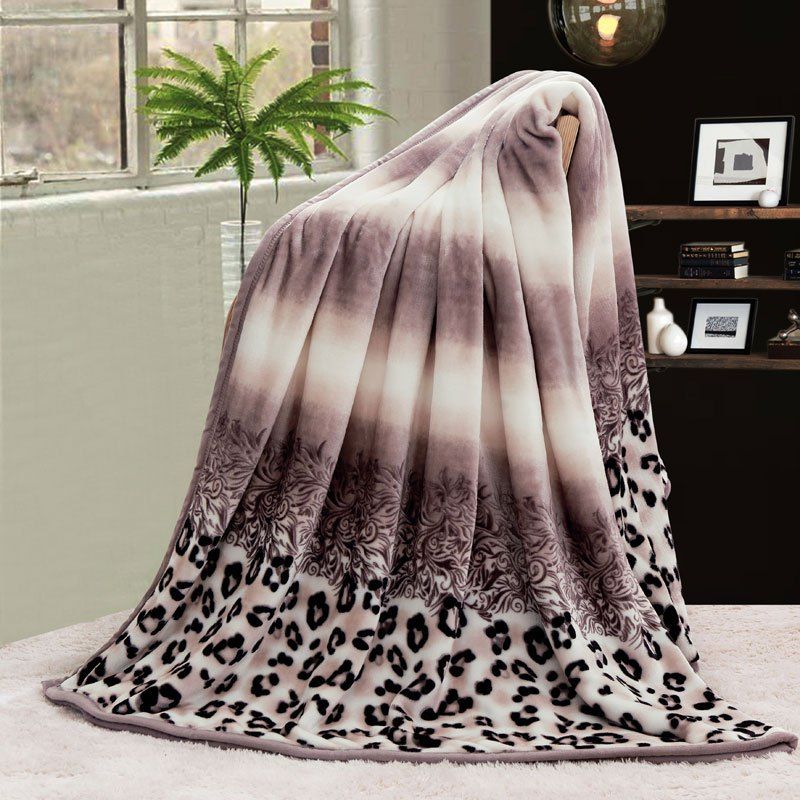 [28 OFF] Leopard Print Bed Throw Blanket Rosegal