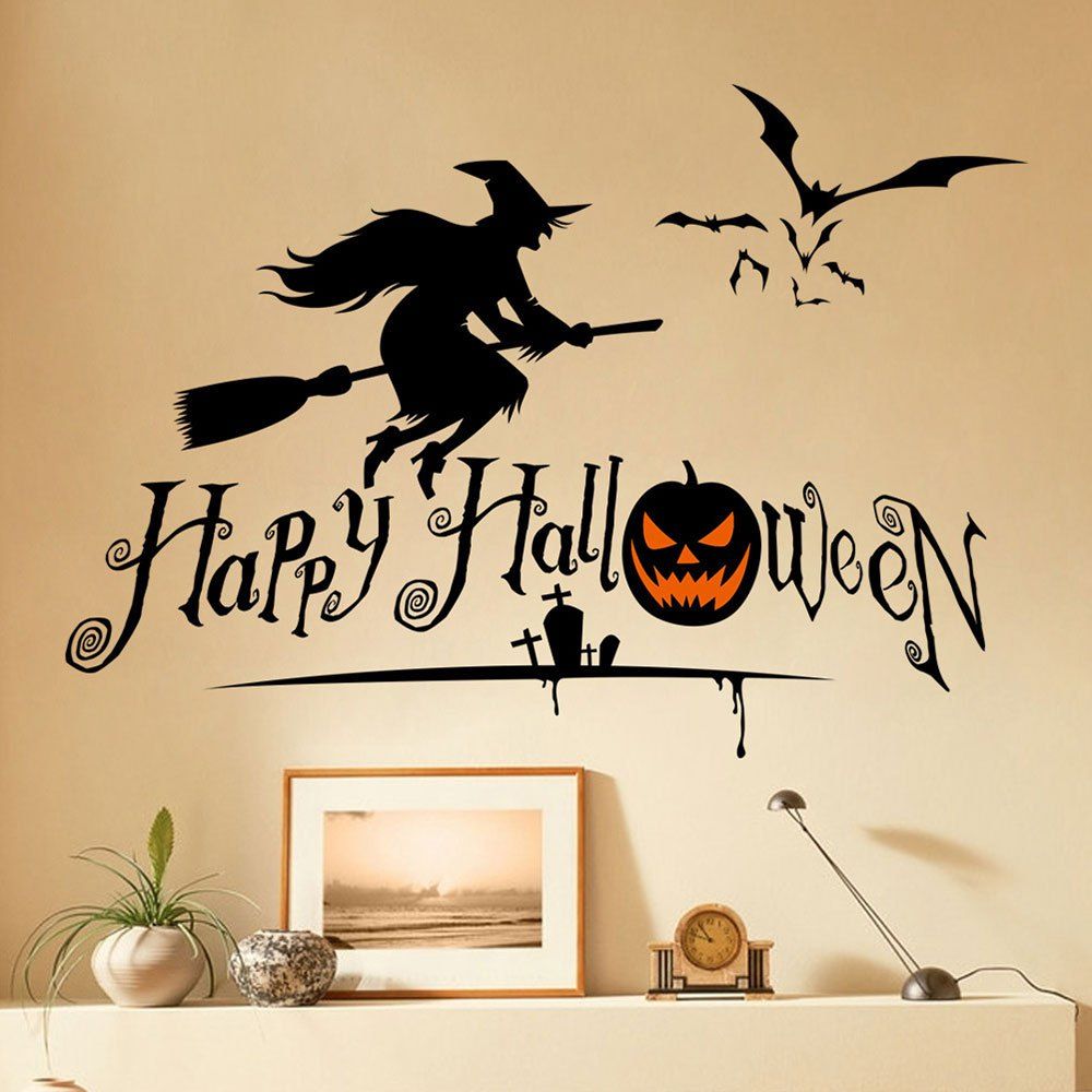 

DIY Halloween Witch Shape Wall Stickers, Black