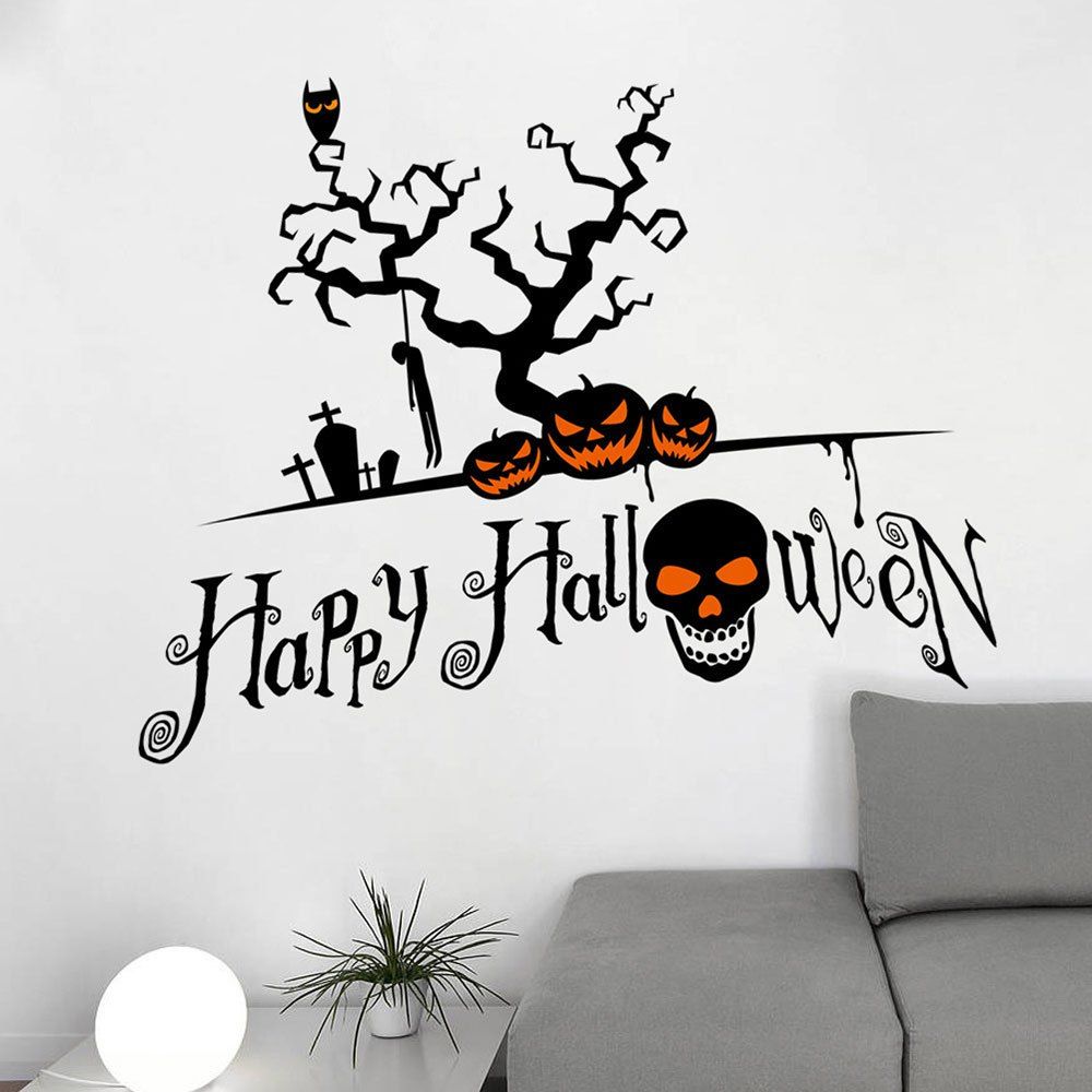 

Home Decor DIY Halloween Pumpkin Shape Wall Stickers, Black