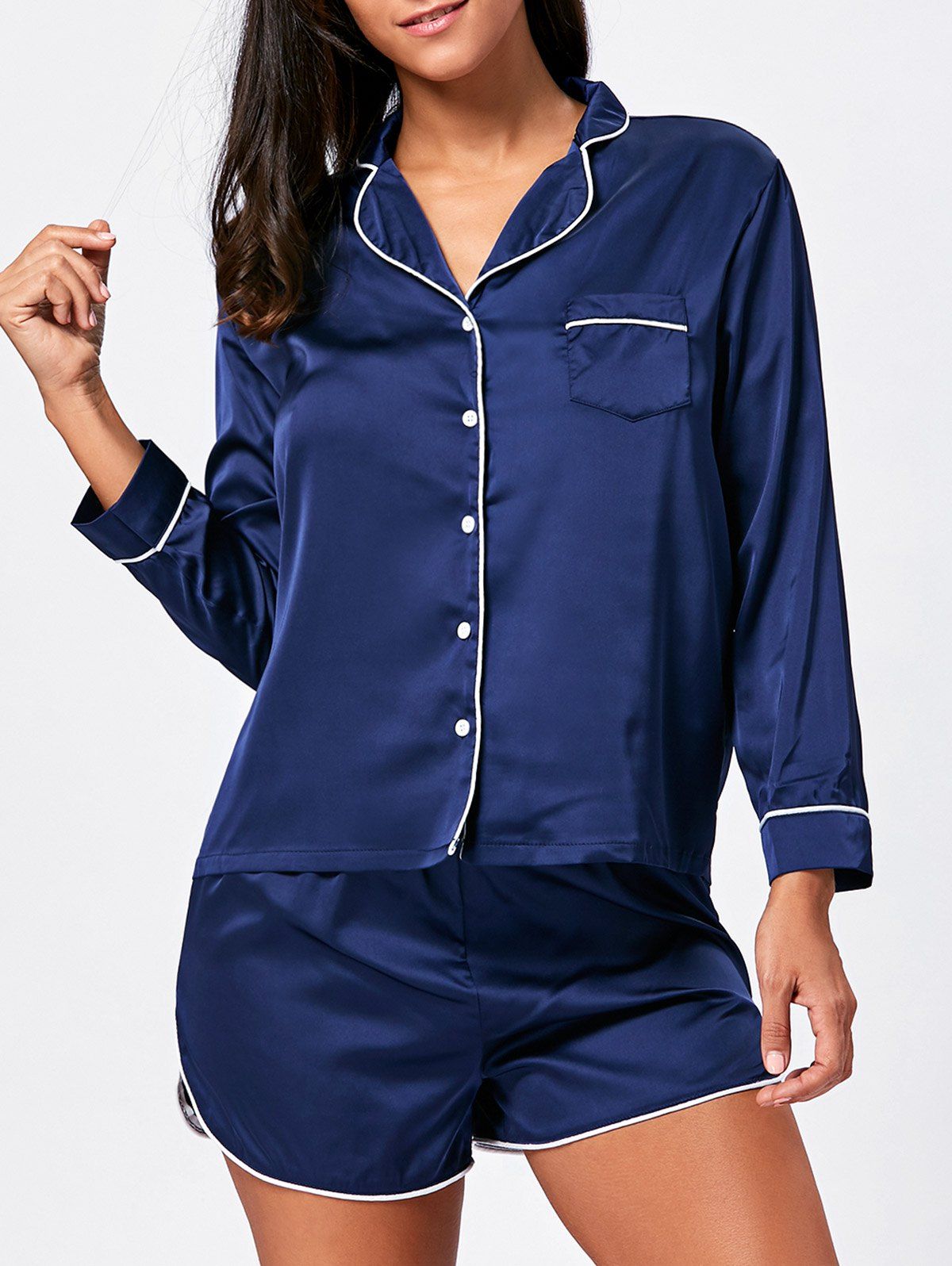 button up shirt and shorts set women's