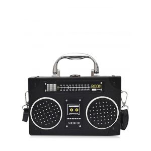Radio Shaped Faux Leather Crossbody Bag