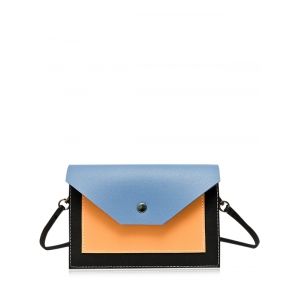 Flapped Color Blocking Cross Body Bag