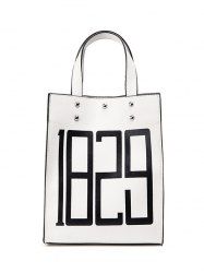 Figure Print Studded Tote Bag