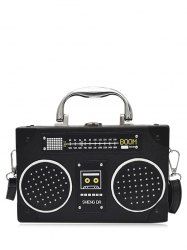 Radio Shaped Faux Leather Crossbody Bag