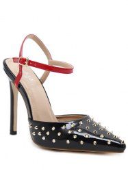 Slingback Rivets Patent Leather Pumps