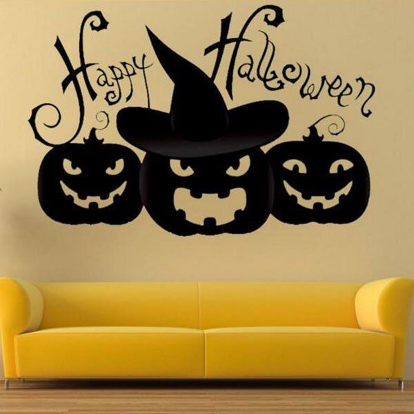 

Halloween Pumpkin Shape DIY Wall Stickers, Black