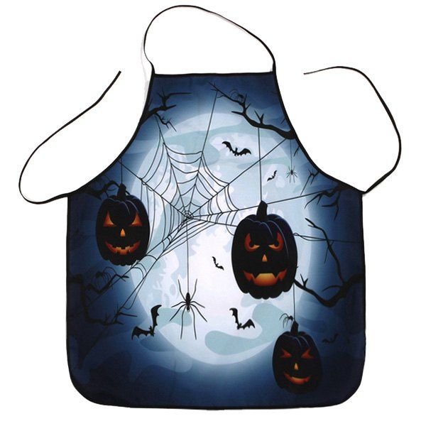 Trendy Household Fabric Halloween Cooking Apron  