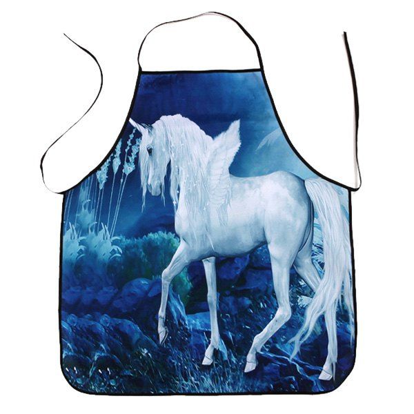 

Unicorn Printed Waterproof Cooking Apron, Blue