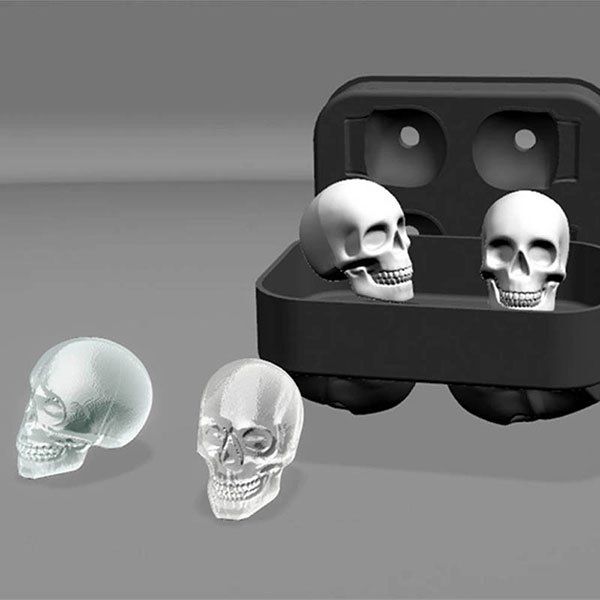 

Halloween 3D Skull Silicone Ice Cube Tray, Black