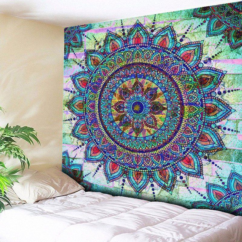 [74% OFF] Bohemian Mandala Brick Wall Print Tapestry | Rosegal