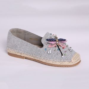 Dragonfly Rhinestone Espadrille Slip On Shoes