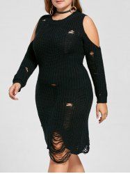 plus size distressed sweater dress