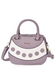 Color Block Textured Leather Handbag