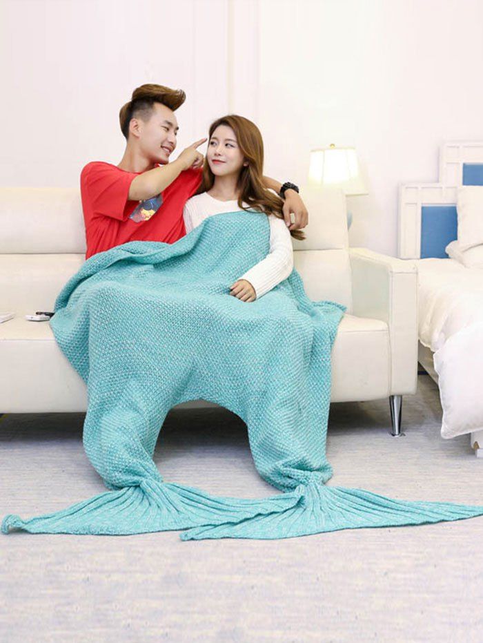 

Super Soft Knitted Mermaid Blanket For Lovers, Turquoise green