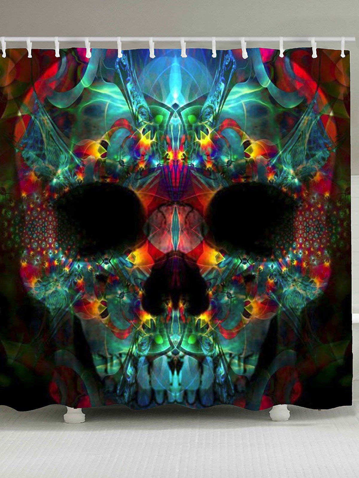 

Waterproof Halloween Colorful Skull Shower Curtain