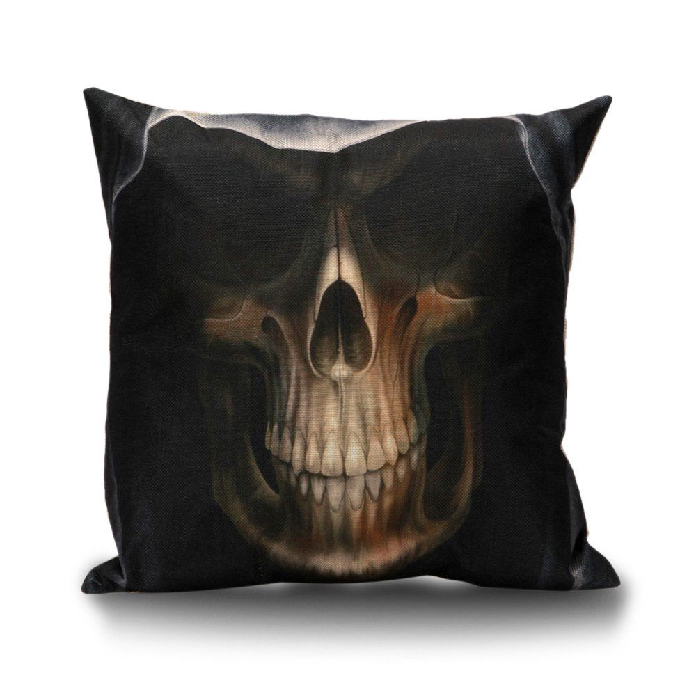 

Hooded Skull Decorative Linen Sofa Pillowcase, Dun