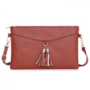 Tassels Faux Leather Crossbody Bag