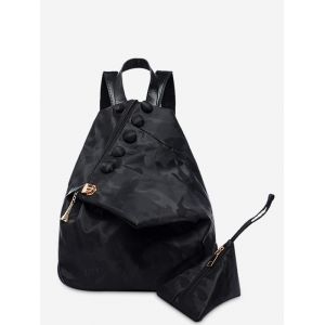 Camouflage Pattern Buttons Backpack
