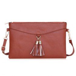 Tassels Faux Leather Crossbody Bag