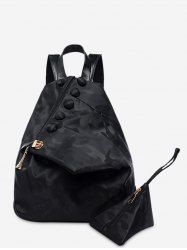 Camouflage Pattern Buttons Backpack