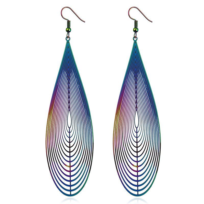 

Metal Statement Teardrop Hook Earrings, Colormix