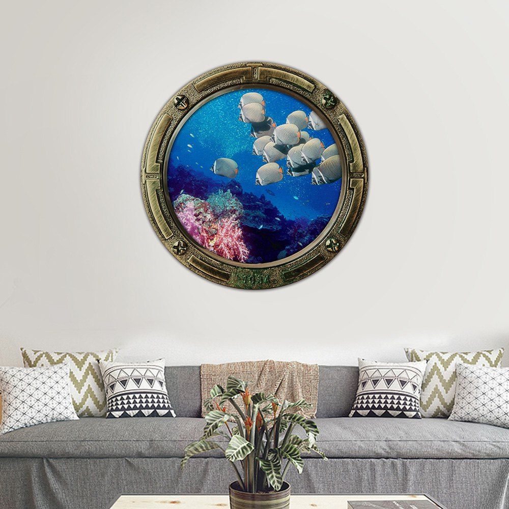 

Underwater World Fish Kids Room Wall Sticker, Blue