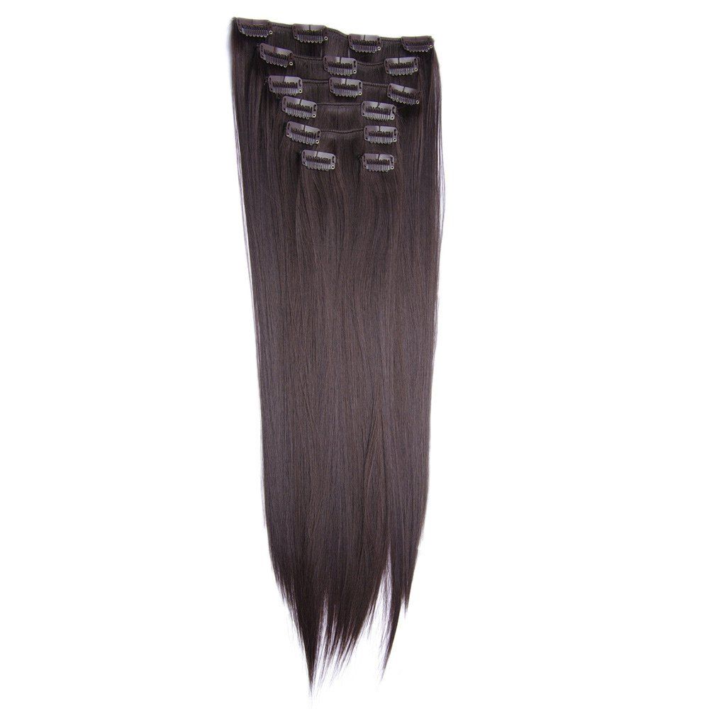 

Long Clip In Straight Hair Extension, Coffee