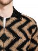 Open Front Slub Knit Chevron Stripe Tall Coat -  